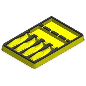 4 Piece Miniature Pick/Screwdriver Tray (Fits: Snap On Instinct Grip) (Red/Black)