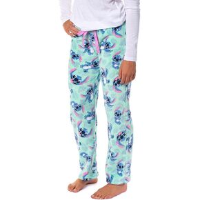 Stitch Pajama Pants Disney Womans Stitch Hibiscus Plush Fleece Pants Juniors Pajama Pants Adjustable Waistband