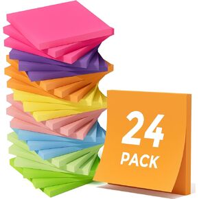 MaxGear 16 Pads Sticky Notes 3x3, 8 Bright Colors Sticky Pad Strong Adhesive Self-Stick Note Pads for School Supplies/Office Products, Reminders Note on Smooth Surface, 60 Sheets/Pad