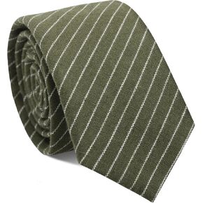 Mantieqingway Men's 2.56'' Skinny Cotton Ties Striped Neckties Casual Business Tie for Daily Dress, Office, College, Wedding