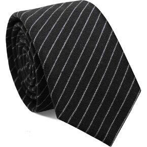 Mantieqingway Men's 2.56'' Skinny Cotton Ties Striped Neckties Casual Business Tie for Daily Dress, Office, College, Wedding