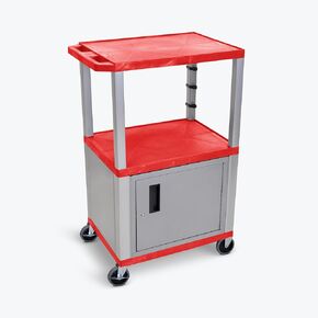 LUXOR WT42RC4E-N 42"H AV Cart - 3 Shelves Cab - Nickel Legs