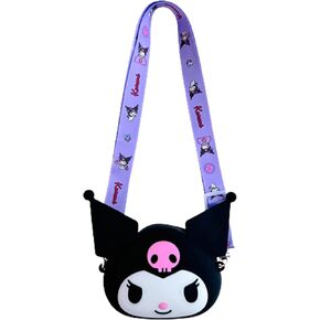 Everyday Delights Kuromi Crossbody Shoulder Handbag Pouch Wallet for Girls Kids Children - Black