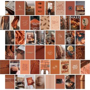 wall67 Pink and Orange Room Decor Aesthetic,Peach Pink Wall Collage Kit Posters for Room Aesthetic Posters Prints,Pink Aesthetic Dorm Room Decor for Teen Girl (50pcs 4x6 inch