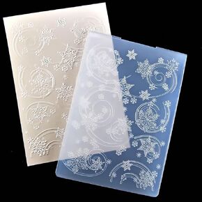 3D Merry Christmas Snowflakes Background Plastic Embossing Folders for Card Making Scrapbooking and Other Paper Crafts 3110202