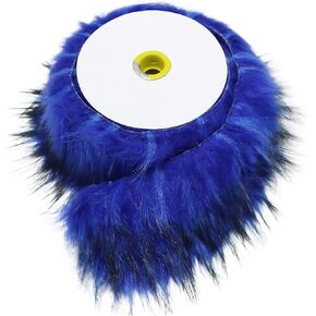 Furryvalley Faux Fur Trim Raccon Fox Fur Ribbon Craft Furry Stripe for Slippers Slides Fringe 2 Yards (Blue Black Tip)