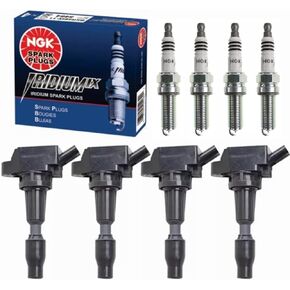 MCK Ignition Coil Pack UF764 & NGK Iridium Spark Plugs Set 93175 Replacement For Hyundai Santa Fe Sport Tucson Sonata Kia Sportage Optima Sorento 2.0 2.4 L4 2015-2020