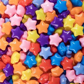 MoonxHome Star Ball Pit Balls for Toddlers, 100pcs BPA Free Crush Proof Plastic Toy Balls for Ball Pit, Children's Pool Water Toys, Macaron Ocean Balls for Play Tent Pack of 100 Rainbow-Colored