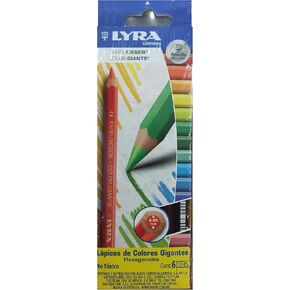 Lyra Color-Giants Assorted Colored Pencils - Set of 12 Colored Pencils With A 6.25mm Core - Highly Pigmented Pencils for All Artists - Durable Color Pencils Set for Drawing Coloring and More