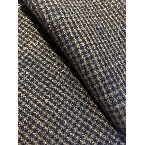 Tuva Textile Real 50% Wool Flannel-Hounds Tooth Style-3 YDS Combo Color, Two Tone Navy & Light Green, 3 Yard pre Cut