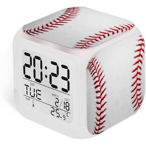 Kids Alarm Clock with Skull Pattern, Battery Operated Glowing Desktop Alarm Clock for Boys Age 6-13 Bedroom Table Study Decor Gift Ideas (3.15x3.15x3.15inch)