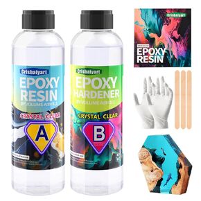 Clear Epoxy Resin, Bubble Free, Table Top, Art, Craft, Jewelry Casting, DIY, Tumblers & Wood, Food Safe, Heat & UV Resistant - 2 Part Resin Kit (16 Ounces)
