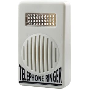 White Telephone Ringer Amplifier Bell Extra-Loud Telephone/Phone Ringer Use Safety Small in Size and Light in Weight, External Ringer for Cell Phone, Landline Phones,Telephones and Accessories
