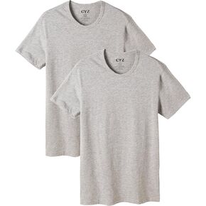 Mens Cotton Stretch Crew Neck Undershirts T-Shirt Fitted 2-PK