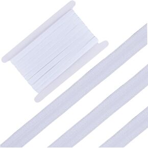 GORGECRAFT 10 Yards Flat Non-Slip Elastic Band 12mm/0.47" Wide Silicone Gripper Elastic Tape Roll with 5mm Rubber Stretch Strap Fibre Webbing for Sewing Crafting DIY Headband Garments Hats Bags Red