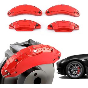 Caliper Covers Set of 4 Compatible with 2024 Tesla Model 3 Highland Accessories, 18 19 Inch Wheel Hub Front and Rear Brake Red Caliper Covers (Only Fit 2024 Tesla Model 3 Highland)