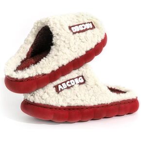 Slippers for Women,Fuzzy Memory Foam Slippers Letter Plush Lightweight Home Slippers Fluffy Furry House Shoes Indoor Outdoor Slide Slipper