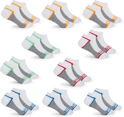 Fruit of the Loom Boys Socks - Low Cut Ankle Socks 10 Pack - Cushioned, Breathable, No Show Kids Socks (Little/Big Boys) in Saudi Arabia
