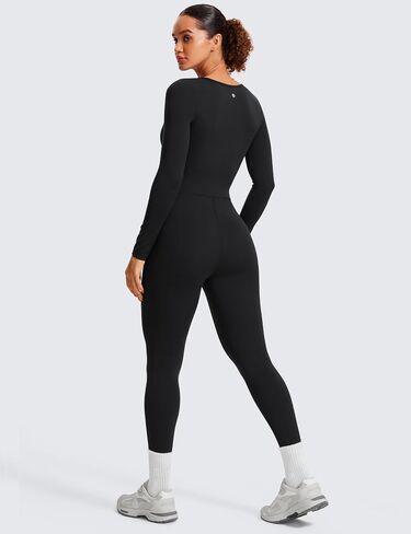 CRZ YOGA Butterluxe Long Sleeve Jumpsuits for Women Scoop Neck Casual Yoga One Piece Jumpsuits 25" Leggings in Saudi Arabia