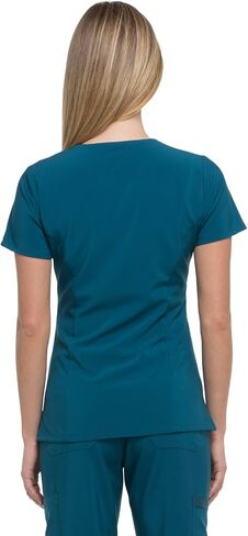 Dickies Scrub Set for Women V-Neck Top DK615 Natural Rise Tapered Leg Pull-On Pant DK005 with 360° Stretch Fabric, Caribbean Blue- M Top/M Pant in Saudi Arabia