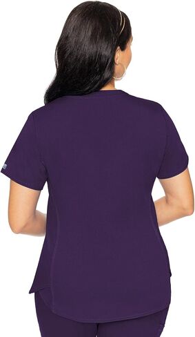 Med Couture Scrub Set for Women, 11 Pockets with V-Neck Scrub Top MC7459 and Comfortable Scrub Pants, MC7739, Eggplant - M Top/M Pant in Saudi Arabia