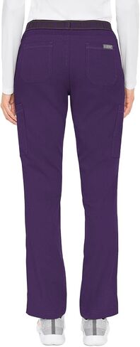 Med Couture Scrub Set for Women, 11 Pockets with V-Neck Scrub Top MC7459 and Comfortable Scrub Pants, MC7739, Eggplant - M Top/M Pant in Saudi Arabia