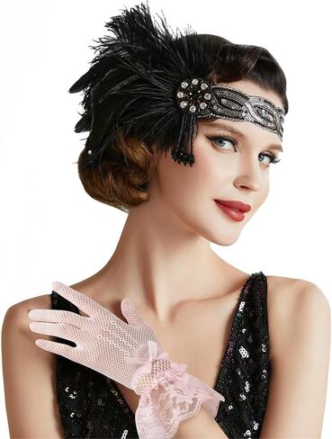 Lace Gloves, Elegant Floral Lace Gloves Women for Tea Party Wedding Evening Dinner Party Halloween Cosplay Gloves in Kuwait
