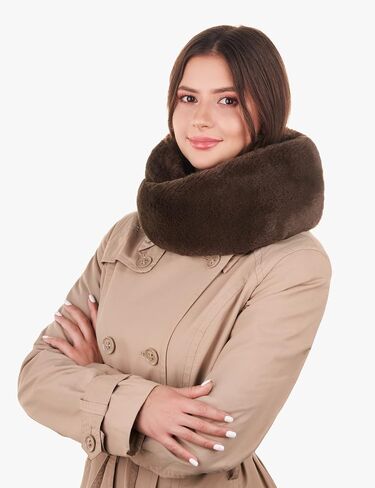 Futrzane Modern Snood - Faux Fur Infinity Scarf for Women - Soft Winter Cowl in Kuwait