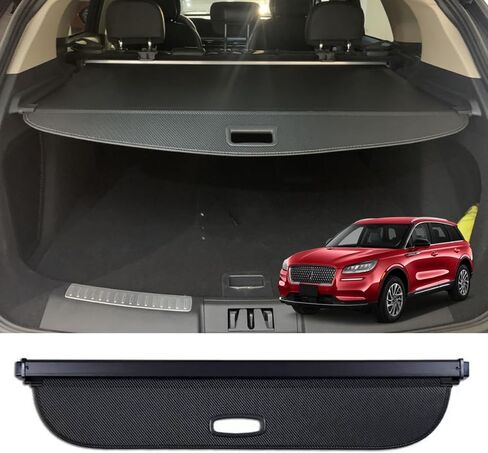 Retractable Cargo Cover Compatible with 2019-2023 Lincoln Nautilus and MKX 2016-2018 Rear Privacy Screen Car Storage Trunk Luggage Tonneau Security Shade (Carbon Fiber Style) in Saudi Arabia