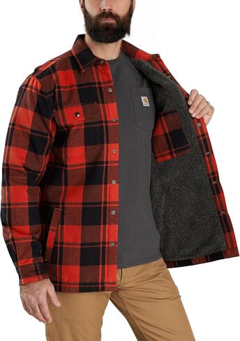 Carhartt Men's Relaxed Fit Flannel Sherpa-Lined Shirt Jac in Saudi Arabia