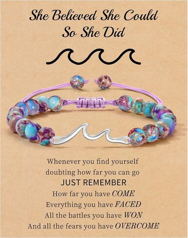 Inspirational Gifts for Women Wave Bracelet Encouragement Gifts Natural Stone Beaded Bracelets Life Is Tough Cheer Up Spiritual Thoughtful Get Weel Gifts Birthday Anniversary Jewelry in Kuwait