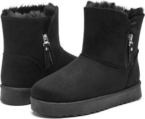 Snow Boots for Women Suede Faux Fur Lining Classic Anti-Slip Warm Winter Booties Slip On Memory Foam Comfort Indoor & Outdoor Ankle Boots in Kuwait