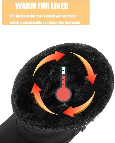 Snow Boots for Women Suede Faux Fur Lining Classic Anti-Slip Warm Winter Booties Slip On Memory Foam Comfort Indoor & Outdoor Ankle Boots in Kuwait