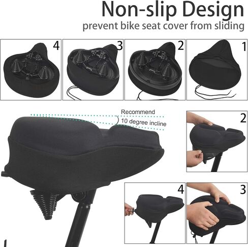 DAWAY S7 Gel Padded Bike Seat Cover - Comfortable Shock-Absorbing Honeycomb Bicycle Saddle Cushion for Men Women, Non-Slip, Easy to Clean, Fits for Peloton, Mountain, Road, Exercise Bike, Pink, 11"x7" in Saudi Arabia