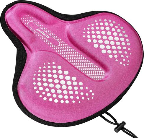 DAWAY S7 Gel Padded Bike Seat Cover - Comfortable Shock-Absorbing Honeycomb Bicycle Saddle Cushion for Men Women, Non-Slip, Easy to Clean, Fits for Peloton, Mountain, Road, Exercise Bike, Pink, 11"x7" in Saudi Arabia