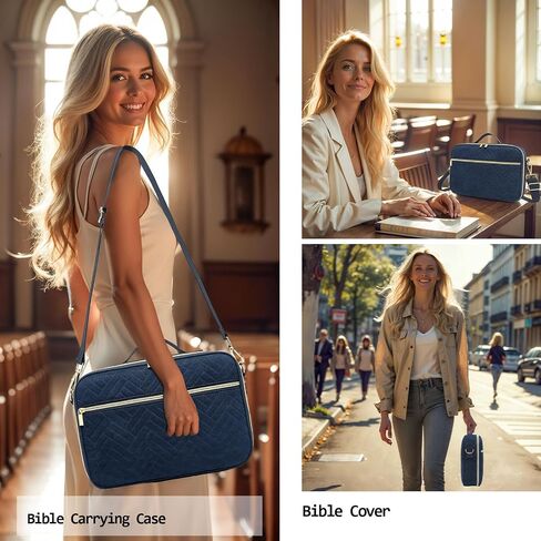 Bible Cover Case for Women Detachable Bible Bag Shoulder Strap Church Bag Large Bible Covers Carrying Bible Case for Men in Saudi Arabia