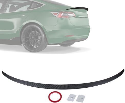 COOL STAR Rear Spoiler Wing Compatible with Tesla Model 3 2017-2024 Rear Spoiler Wing Rear Trunk Lip Matte Carbon Fiber Style in Saudi Arabia