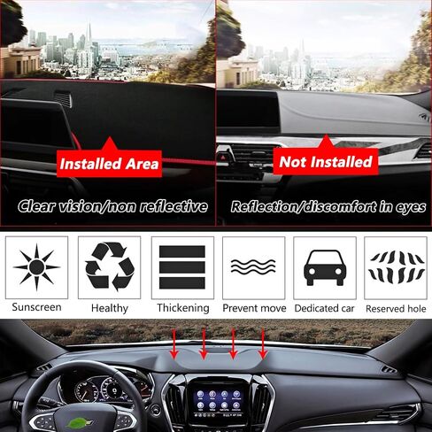 Dashboard Cover Dash Cover Mat Pad Custom Fit for 2018-2023 Chevy Chevrolet Traverse Accessories，Dashboard Protector Anti Glare in Saudi Arabia