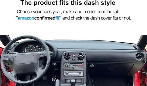 حصيرة غطاء داش مناسبة خصيصًا لمازدا مياتا / MX5 MX-5 مياتا 1989 1990 1991 1992 1993، غطاء حماية السجاد للوحة القيادة (أسود) K230 in Kuwait