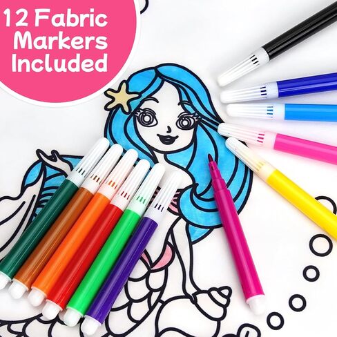 DoodleDoo 2 PCS DIY Kid Aprons, Coloring Apron with Colored Pens, Waterproof Smocks for Kids, Children's Art Craft Painting Aprons with Sleeve (Pink & Purple) in Saudi Arabia