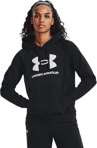 Under Armour Women's Plus Size Rival Fleece Big Logo Hoodie, (001) Black / / White, 1X in Kuwait