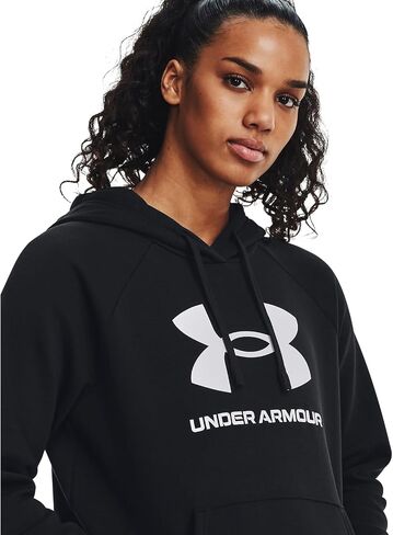 Under Armour Women's Plus Size Rival Fleece Big Logo Hoodie, (001) Black / / White, 1X in Kuwait