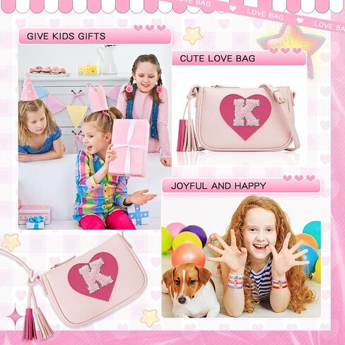 KKXIU Personalized Initial Crossbody Bag with Adjustable Strap,Birthday Gift for Teenager Girl and Big Kids in Saudi Arabia