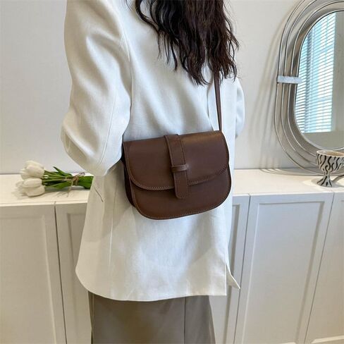 حقائب كروس للنساء، محفظة صغيرة على شكل سرج، حقائب كتف بوهو عتيقة من الجلد الصناعي، محفظة كاجوال للسفر in Kuwait