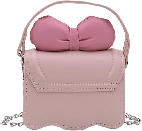 Kids Girls Mini Cute Bow Purse Handbag PU Leather Crossbody Shoulder Chain Bag Small Tote Handbag Wallet Pouch in Saudi Arabia