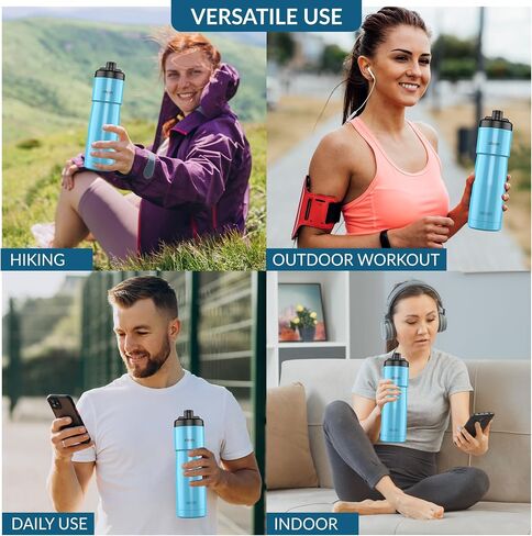 Bike Water Bottles | Insulated Bike Water Bottle | Easy Clean Nozzle, Easy Squeeze | Cycling Mountain Fitness Water Bottle | Gym Sport Bottle | (White, Sport 23) in Saudi Arabia