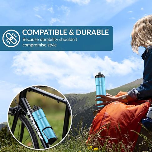Bike Water Bottles | Insulated Bike Water Bottle | Easy Clean Nozzle, Easy Squeeze | Cycling Mountain Fitness Water Bottle | Gym Sport Bottle | (White, Sport 23) in Saudi Arabia