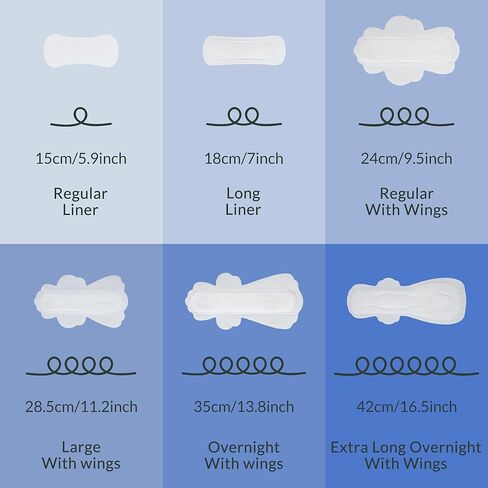 بطانات داخلية طويلة عضوية 100% للنساء، طويلة، غطاء قطني رفيع للغاية، بطانات داخلية طويلة، امتصاص خفيف، بطانات داخلية غير معطرة، مغلفة بشكل فردي (بطانة طويلة، مقاس 2، 192 قيراط) in Kuwait