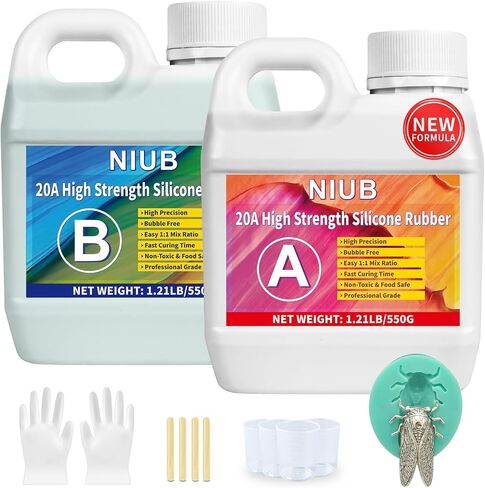 NIUB 20A Silicone Mold Making Kit for Crafts and Resin Casting - 38oz Professional Grade Two-Part Silicone Rubber Mold Making Kit - Perfect for Beginners and Advanced Crafters(Jade Green) in Saudi Arabia