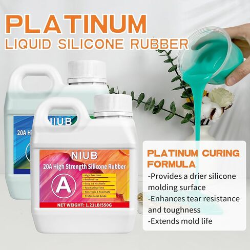 NIUB 20A Silicone Mold Making Kit for Crafts and Resin Casting - 38oz Professional Grade Two-Part Silicone Rubber Mold Making Kit - Perfect for Beginners and Advanced Crafters(Jade Green) in Saudi Arabia